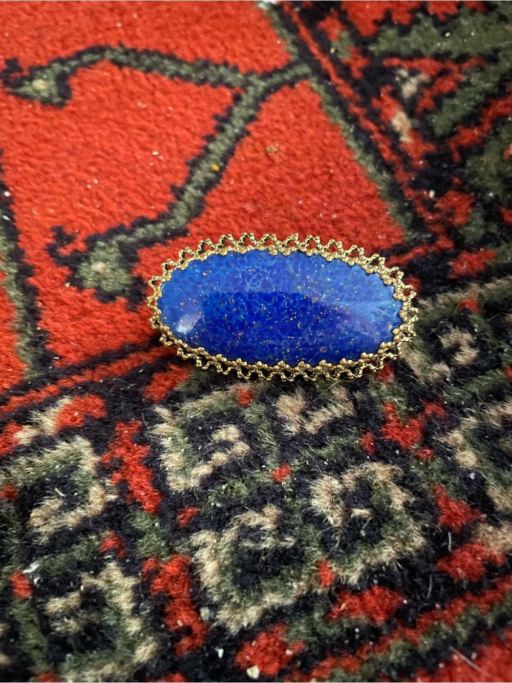 Vintage Lapis colored Brooch